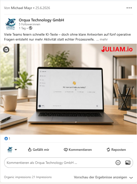 LinkedIn Post from a Content Campaign